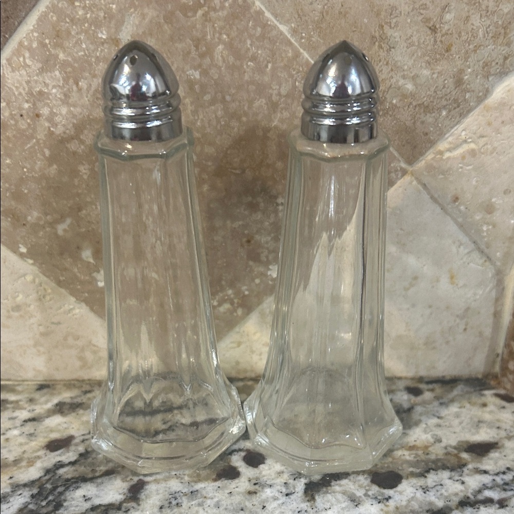 Clear Glass Salt and Pepper Shakers